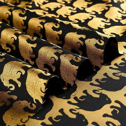 Gold Thread Elephant Jacquard Fabric: 3D Texture Upholstery, 55"W