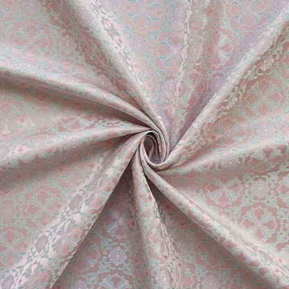 Brocart en soie mélangée ombré : jacquard style chinois à fil d'or