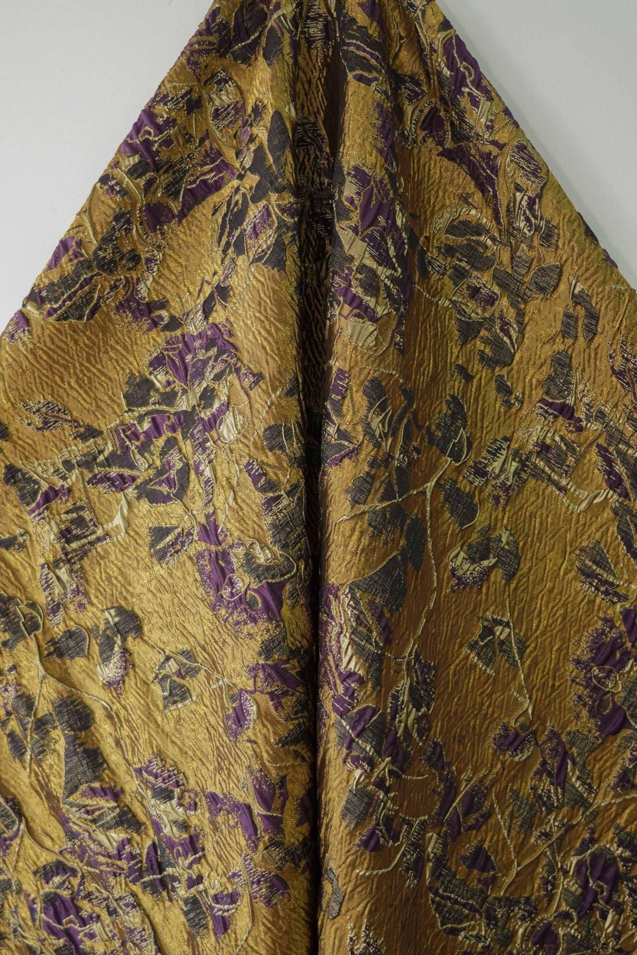 Gold Thread Jacquard Fabric: 3D Texture Upholstery, Costume, Decor - 55"W