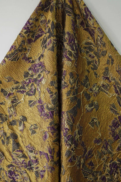 Gold Thread Jacquard Fabric: 3D Texture Upholstery, Costume, Decor - 55"W