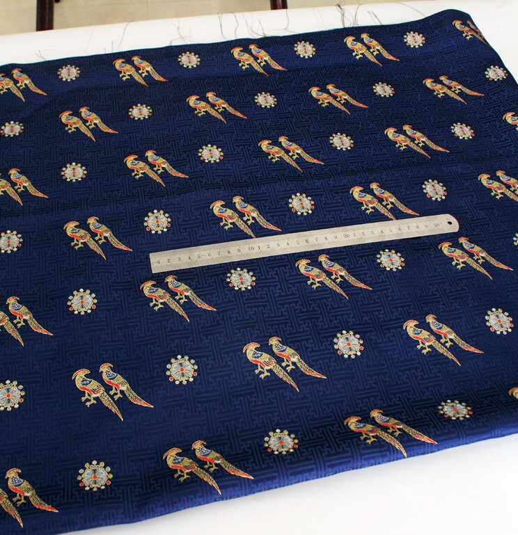 Queen Zhai Bird Brocade Fabric: 57"W Chinese Damask