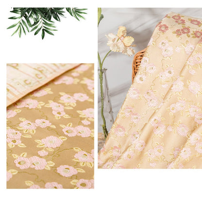 Nishijin Ori Brocade Fabric: Japanese Floral Satin, 59/29.5" Wide