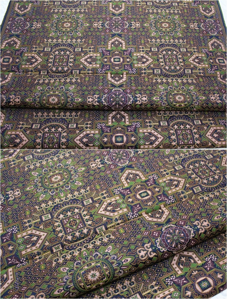 29"W Tibetan Brocade Fabric: Silk Rayon Upholstery