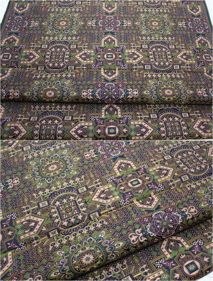29"W Tibetan Brocade Fabric: Silk Rayon Upholstery