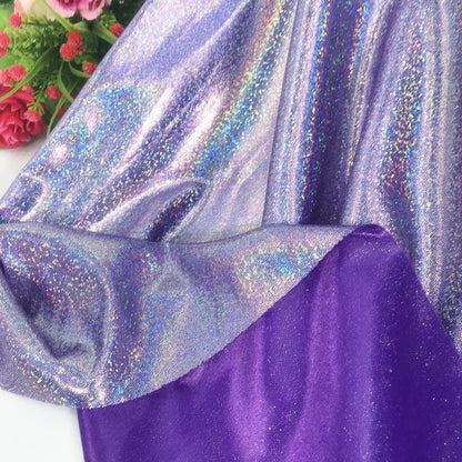 Glitter Mesh Fabric, 4-Way Stretch, Laser Knitted, 59" Wide