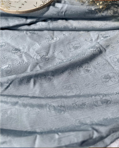 Rabbit Jacquard Silk Satin Fabric: Retro Chinese Pattern Upholstery, Sewing, Qipao