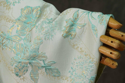 Metallic Brocade Fabric: 58"W Damask Jacquard with Gold Thread