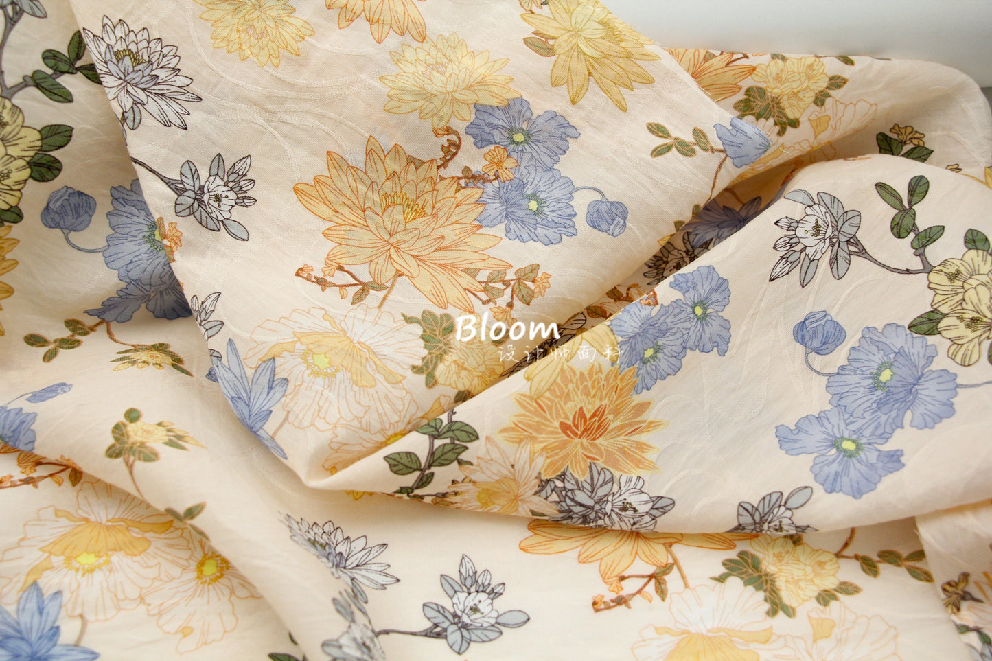 Vintage Floral Hemp Tencel Linen Fabric: Silky Sustainable Material