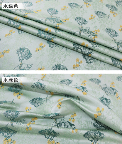 59"W Song Brocade Fabric: Chinese Wishful Damask Silk Rayon