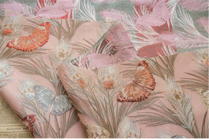 Butterfly Jacquard Fabric: 3D Texture Gold Thread, 55" Wide