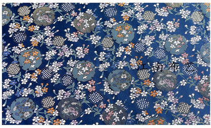 Japanese Dianthus Silk Brocade Fabric: Kimono Bowknot Sewing Material