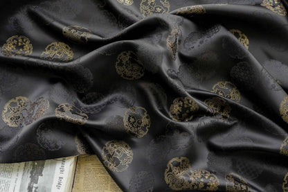 Rabbit Jacquard Brocade Fabric: Japanese Rayon Damask (By The Meter)