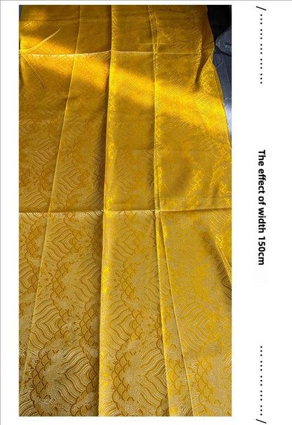 Gold Metallic Brocade Fabric: 59" Wide Silk Rayon Blend