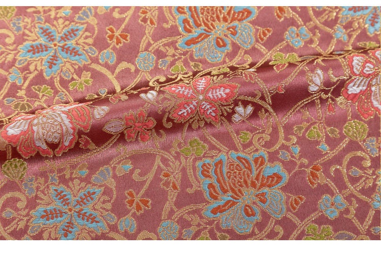 Lotus Silk Brocade Fabric: Traditional Cheongsam Sewing, 27.5"W