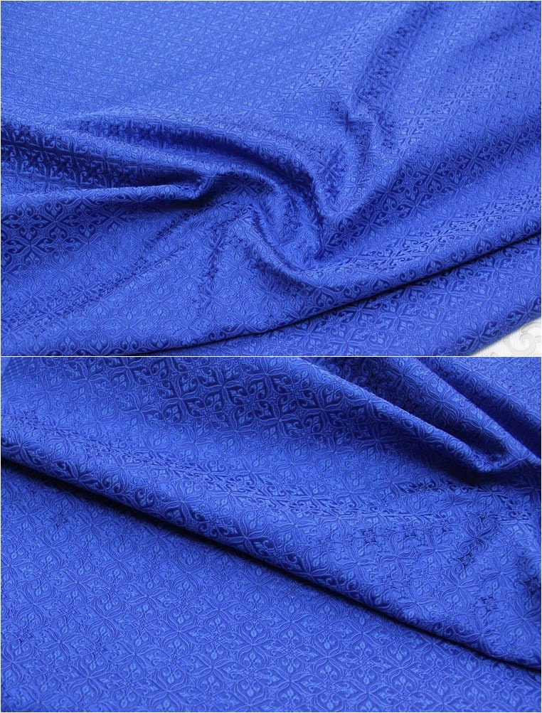 Floral Brocade Fabric: Chinese Style Silk Rayon Blend (29.5" Wide)