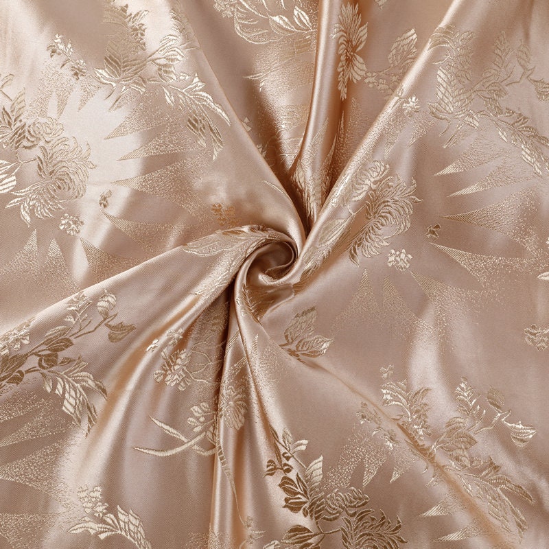 Chrysanthemum Brocade Fabric: 29.5" Wide Satin Silk Jacquard