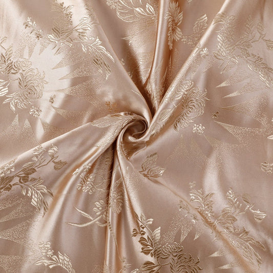 Chrysanthemum Brocade Fabric: 29.5" Wide Satin Silk Jacquard