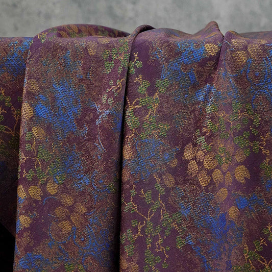 Floral Tea Silk Satin Fabric: 55"W Digital Print Sewing Material
