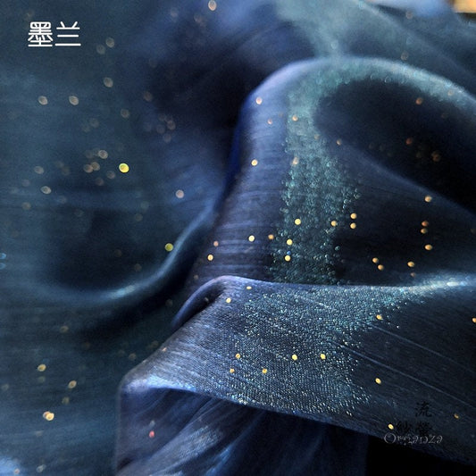 Tissu organza scintillant galaxie spatiale : tissu transparent pour la couture de mariage