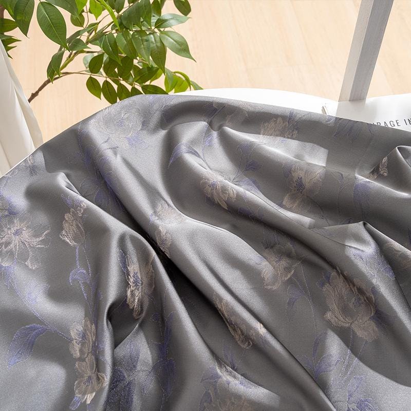 Tissu jacquard brocart à motifs floraux : texture florale 3D, largeur 150 cm