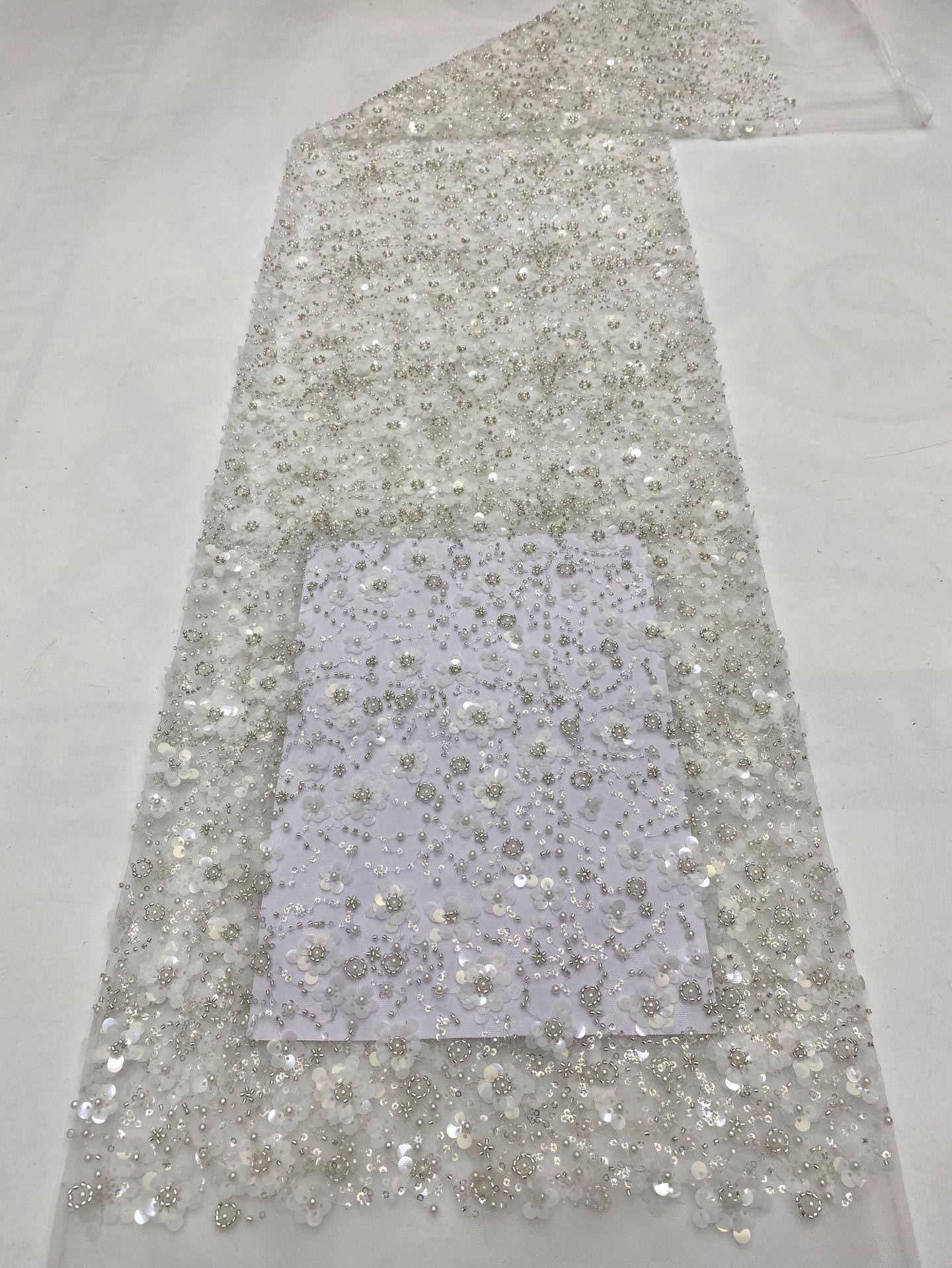 Robe de bal de mariée en dentelle à sequins brodée, 127 cm de large