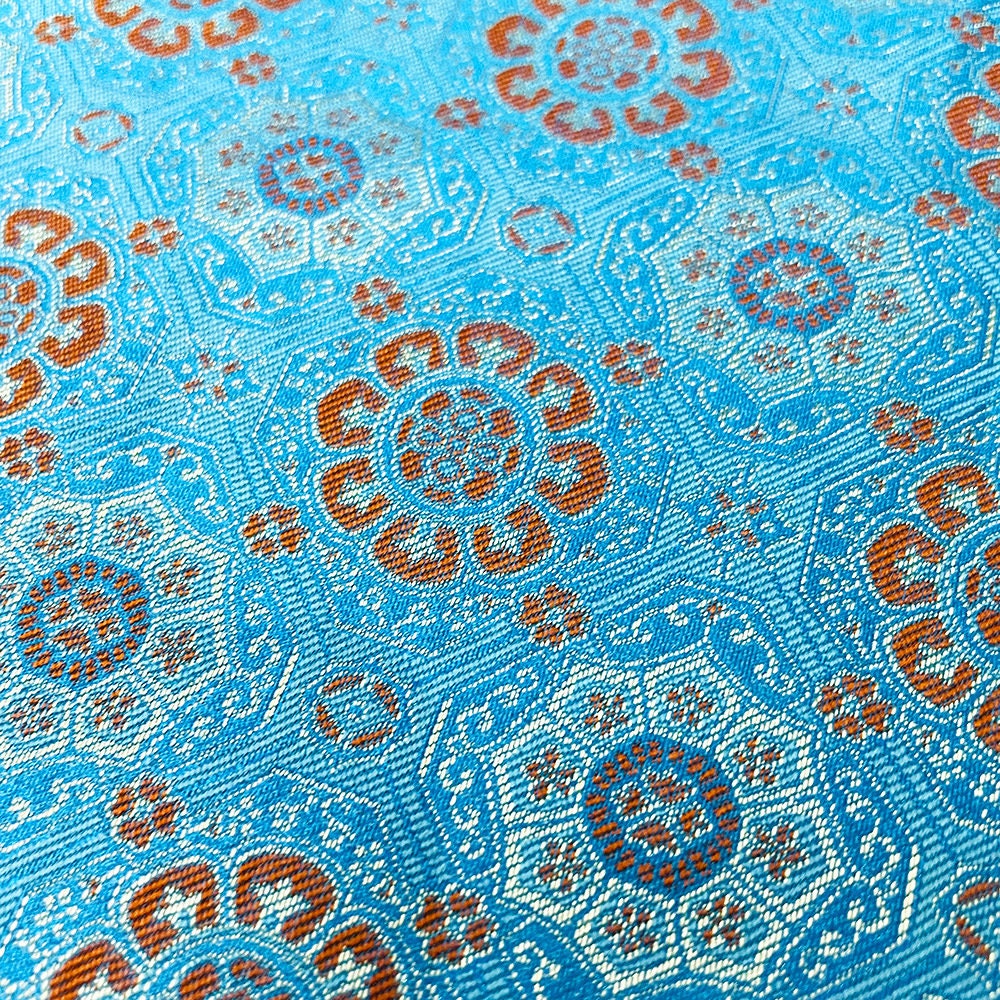 Floral Chinese Silk Brocade Fabric: 59"W Sewing Material