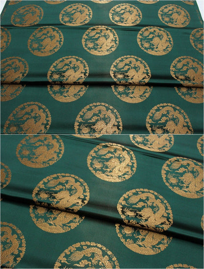 Dragon Brocade Fabric: Multicolor Silk Rayon Blend, Upholstery Sewing Material