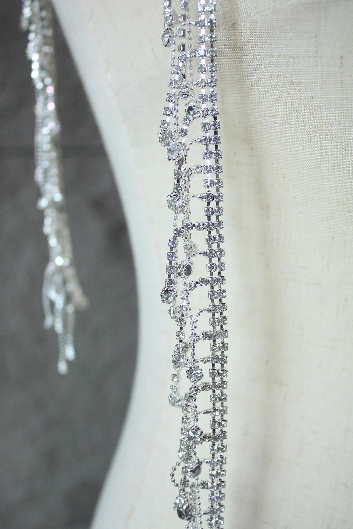 Chaîne à pompons en strass : garniture à paillettes de cristal, accessoire de robe de mariée à faire soi-même