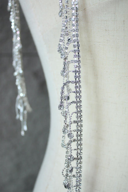 Chaîne à pompons en strass : garniture à paillettes de cristal, accessoire de robe de mariée à faire soi-même