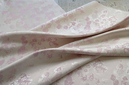 Reversible Rose Jacquard Fabric: Floral Embossed Weave, 65" Wide