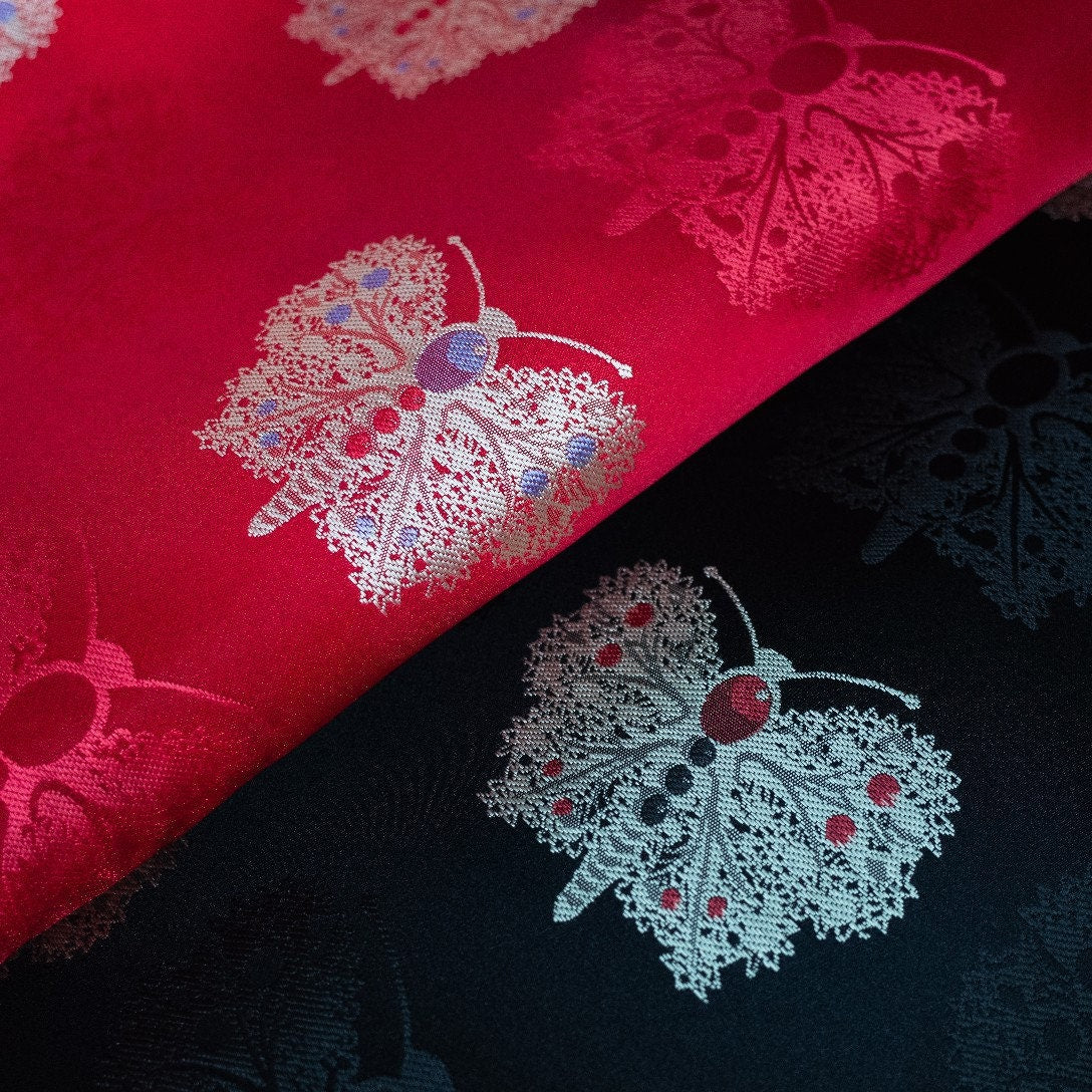 Butterfly Brocade Fabric: 59"W Rayon Cheongsam Quilting Fabric By The Meter