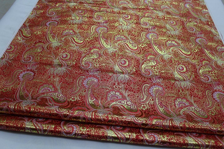 Tissu brocart satiné : revêtement floral, Cheongsam Qipao (largeur 29,5")