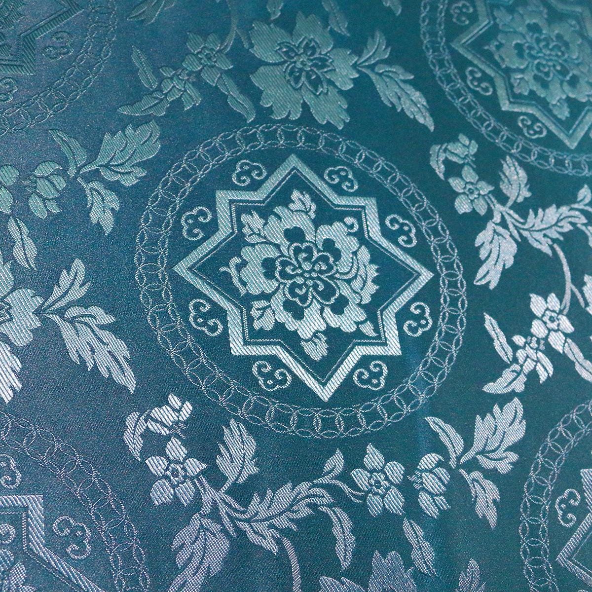 Floral Jacquard Brocade Fabric: Chinese Mongolian Style Rayon (29.5" Wide)