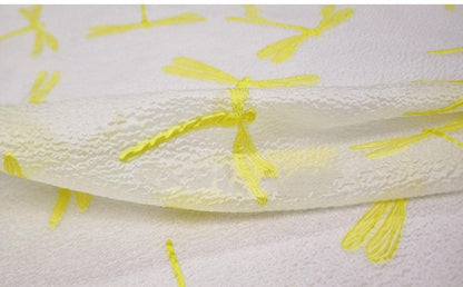 Dragonfly Jacquard Fabric: Gold Embossed Upholstery, Sewing, Costume (55"W)