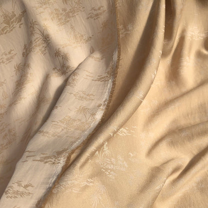 Coconut Tree Jacquard Damask Fabric: Two-Sided Sewing Material, 57" Wide