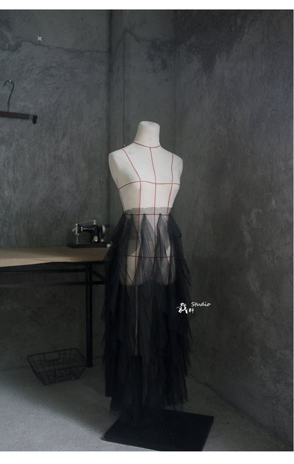 3D Flounced Lace Mesh Fabric, Wedding Gown Design, 60x85cm