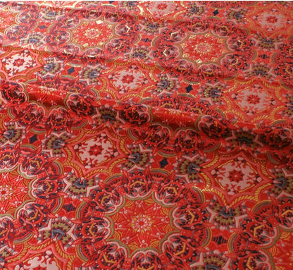 Tissu brocart Thangka exotique : satin jacquard tibétain (75 cm x 145 cm)