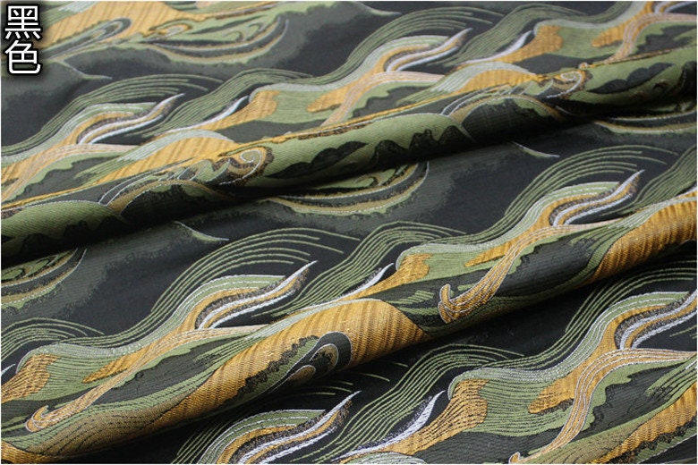 Waves KINRAN Jacquard Fabric: Japanese Style Sewing Material