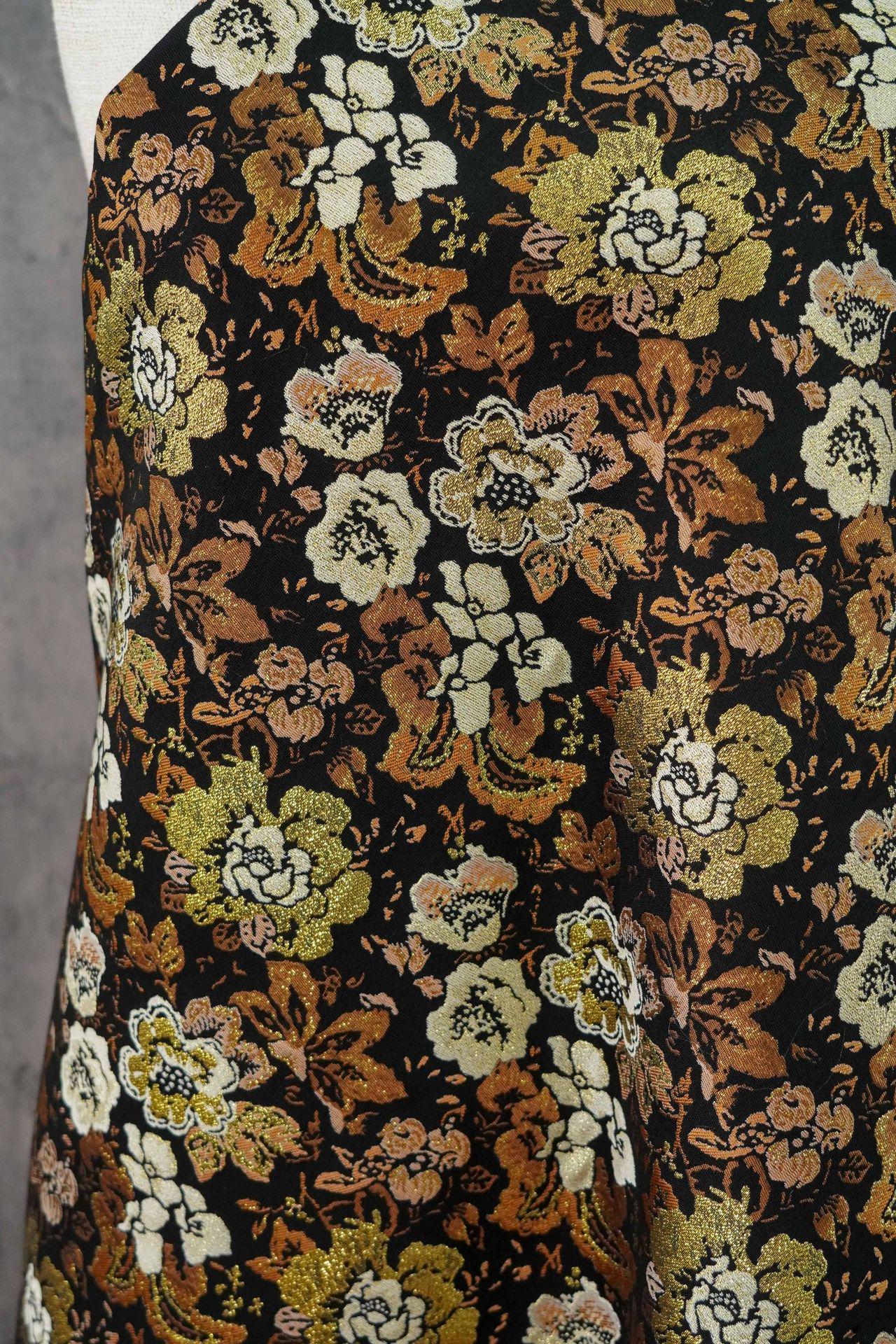 Baroque Jacquard Fabric: Gold Woven Palace Style Material - 59"W