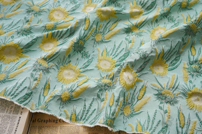 Floral Jacquard Fabric: 3D Texture Oil Painting Style (51"W)
