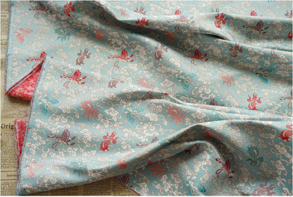 Butterfly Brocade Fabric: Gold Thread Nishijin Kimono Fabric, 57"W