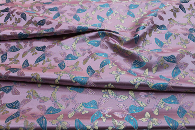 Butterfly Brocade Fabric: Silk Rayon Jacquard, Home Decor Cloth