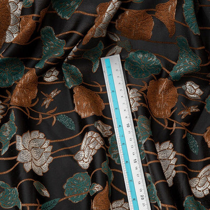 Lotus Flower Brocade Fabric: 59" Wide Nishijin Ori Satin