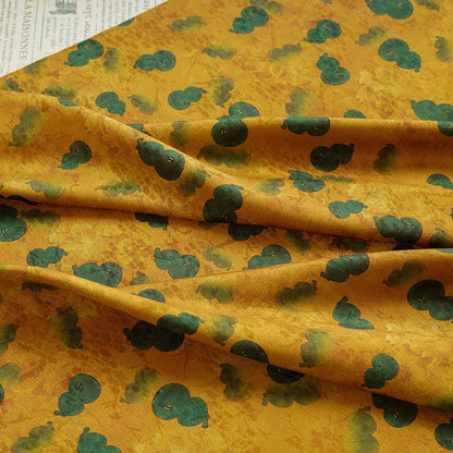 Tissu satiné de soie couleur thé : tissu d'ameublement imprimé vert de 150 cm de large