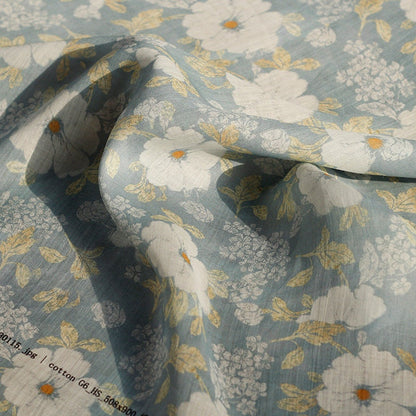Floral Ramie Fabric: Vintage Style Sewing Material, 55"W