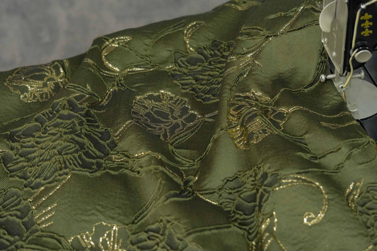 Gold Thread Jacquard Fabric: 3D Floral Upholstery, Costume & Decor