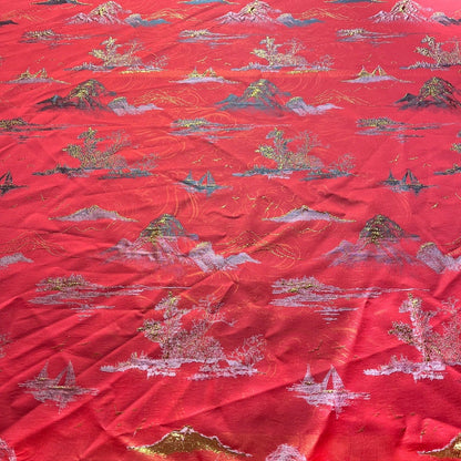 Gold Thread Jacquard Fabric: 3D Texture Upholstery, 56" Wide