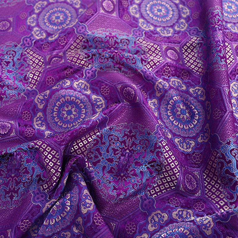 Tissu brocart Thangka de bon augure : Robes tibétaines de 57 pouces de large, sanctuaires