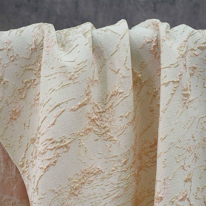 Gold Foil Jacquard Fabric - 3D Textured Embossed Material, 56" Wide