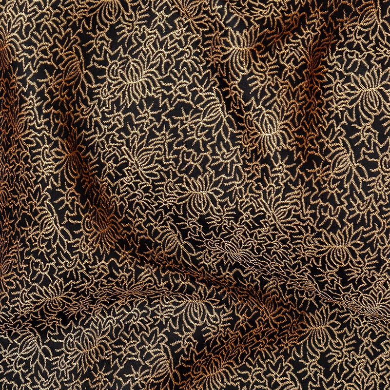 Nishijin Reversible Gold Damask Brocade Fabric: 29.5" Wide